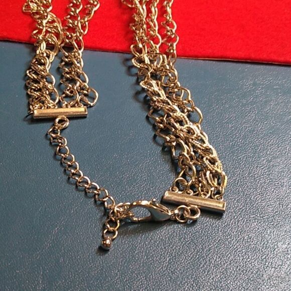 Statement Bib Silver Tone Metal w/ Faux Pearl Necklace Cottagecore Grandmacore - Picture 4 of 4